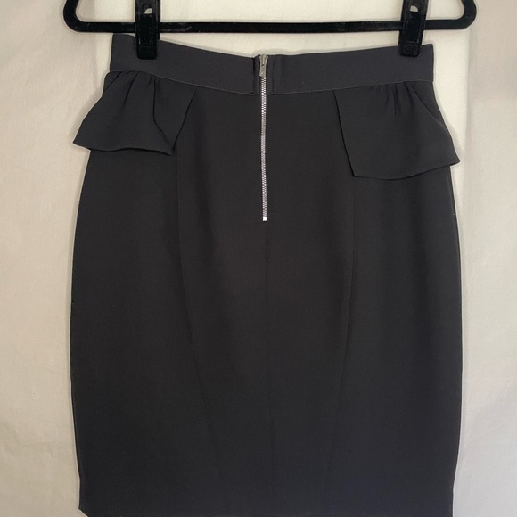 Sandro Black Ruffle Knee Length Pencil Skirt S / 2 - Picture 4 of 7